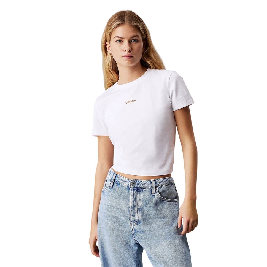 T-shirt con logo corta slim da donna Calvin Klein | J20J225524YAA